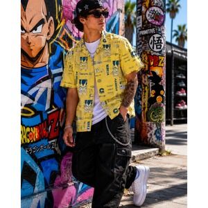 Primitive x Dragon‎ Ball Z Vegeta Yellow Button Front Shirt Men's Large